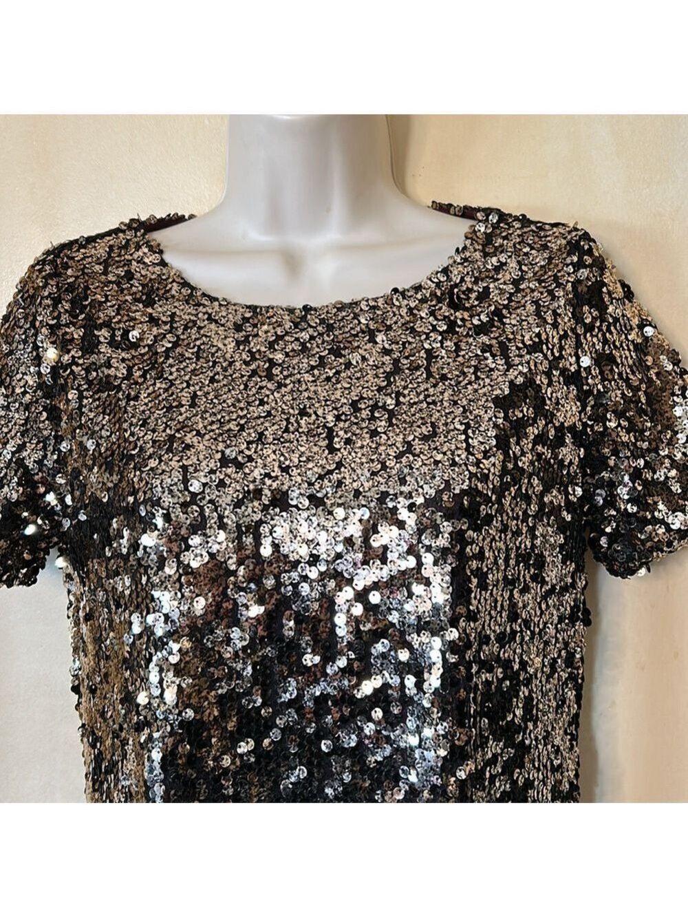 Ark & Co bronze sequin shift dress size S - Picture 2 of 11
